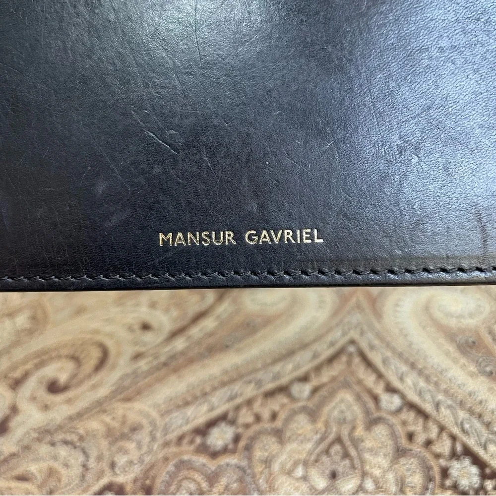 Mansur Gavriel Black Tanned Italian Leather Clutch Wristlet Smooth Sleek